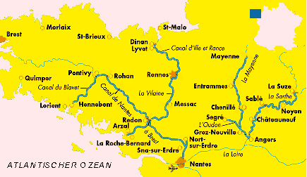 Wasserstraßen in der Bretagne